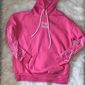 Pink embroidered hoodie